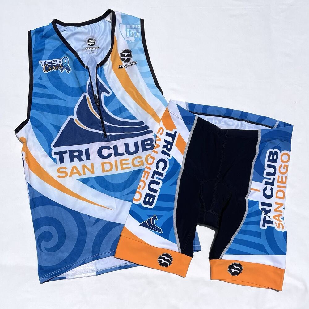 Women's Blue & Orange Athletic Cycling Shorts